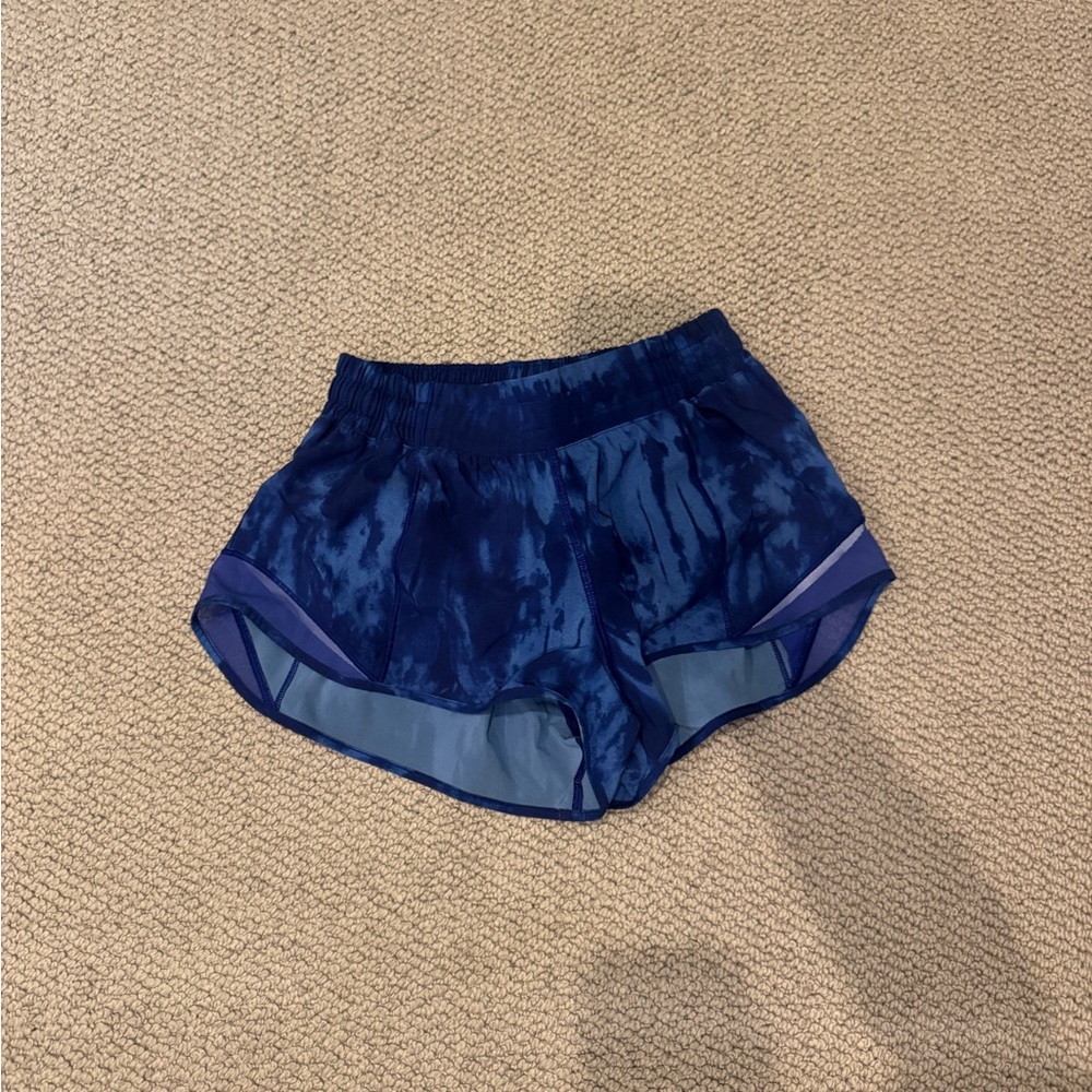 Blue Tie-dye Lululemon Hotty Hot Shorts